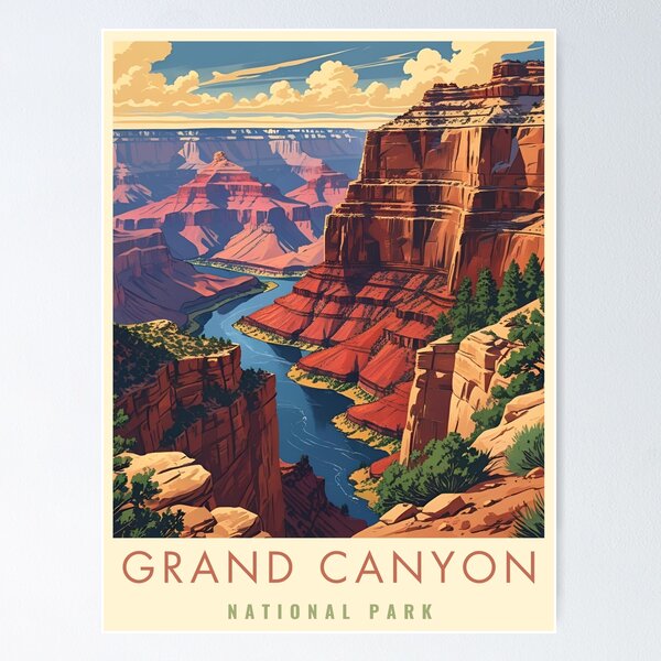 Artikel-Vorschau von Vintage Grand Canyon Nationalpark, designt und verkauft von The Wandering Bookworm.