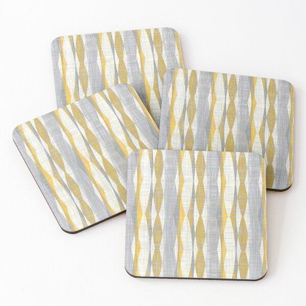 Item preview, Retro Grey and Yellow Bark Cloth Seamless Repeat designed and sold by Sharon Schwalbe.