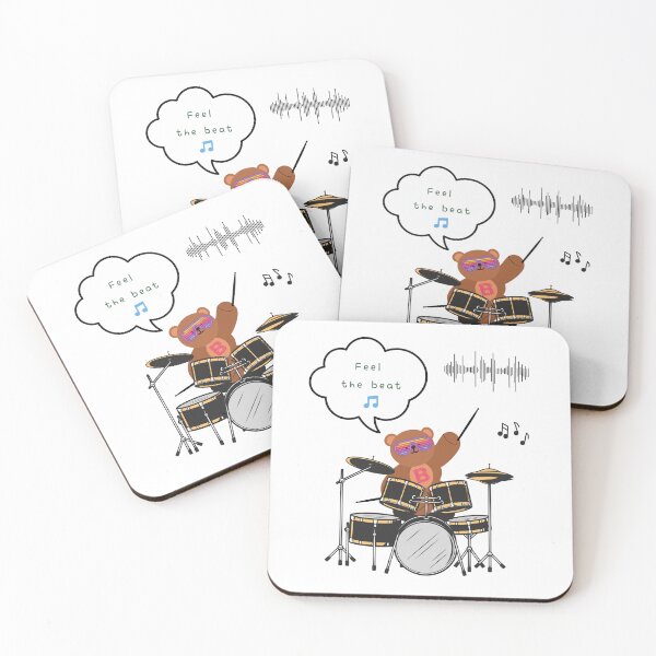 Item preview, Mono bear message – Feel the beat ( White / Transparent ) designed and sold by mintmono-studio.