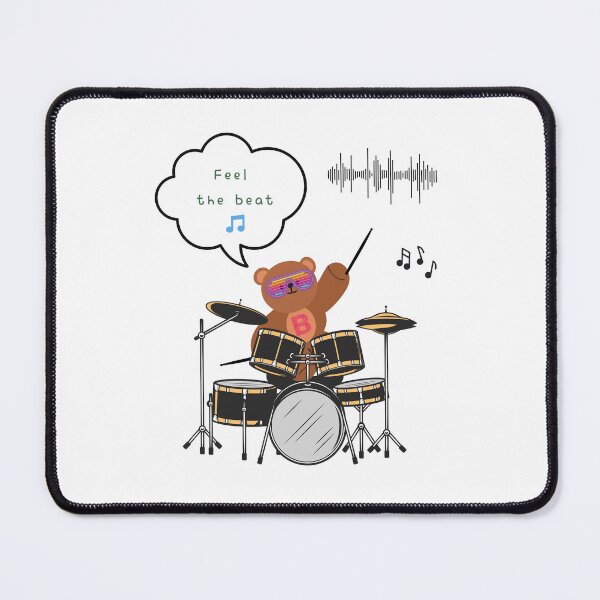 Item preview, Mono bear message – Feel the beat ( White / Transparent ) designed and sold by mintmono-studio.