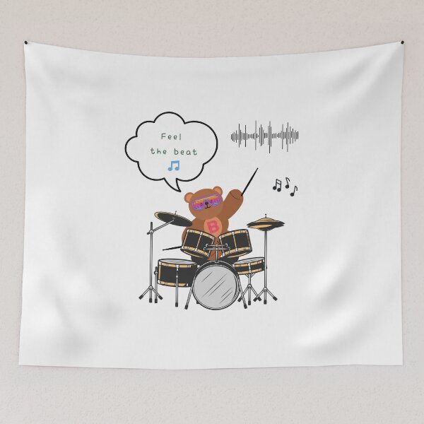 Item preview, Mono bear message – Feel the beat ( White / Transparent ) designed and sold by mintmono-studio.