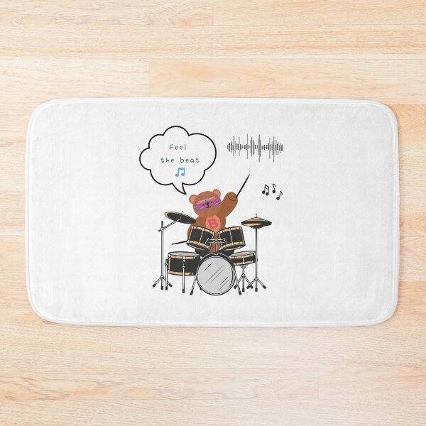 Item preview, Mono bear message – Feel the beat ( White / Transparent ) designed and sold by mintmono-studio.