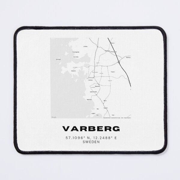 Item preview, Minimalist Varberg Map – Black & White Swedish Coastal Poster designed and sold by RM-Journey.