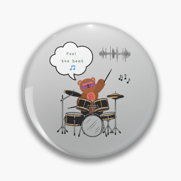 Item preview, Mono bear message – Feel the beat ( Gray Background ) designed and sold by mintmono-studio.