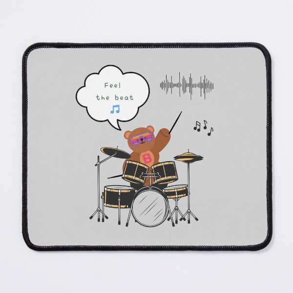 Item preview, Mono bear message – Feel the beat ( Gray Background ) designed and sold by mintmono-studio.