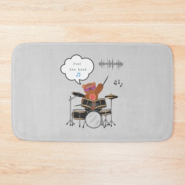 Item preview, Mono bear message – Feel the beat ( Gray Background ) designed and sold by mintmono-studio.