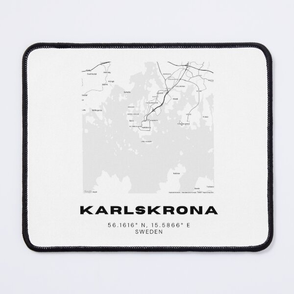 Item preview, Minimalist Karlskrona Map – Black & White Sweden Coastal City Poster designed and sold by RM-Journey.