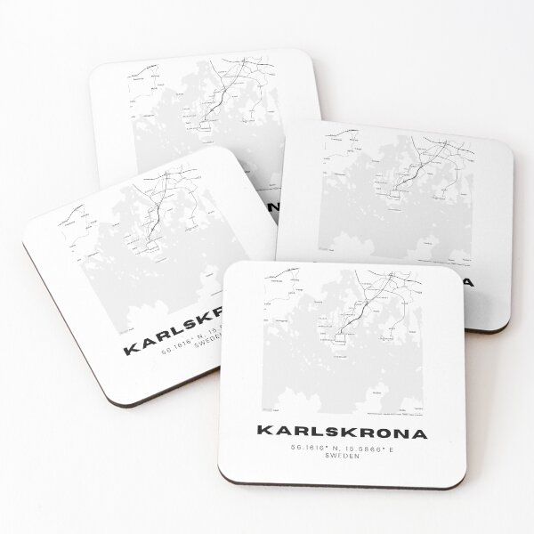 Item preview, Minimalist Karlskrona Map – Black & White Sweden Coastal City Poster designed and sold by RM-Journey.