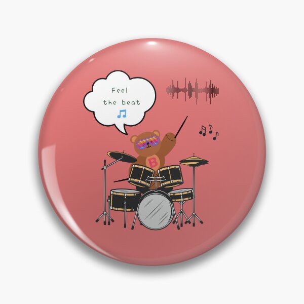 Item preview, Mono bear message – Feel the beat ( Coral Background ) designed and sold by mintmono-studio.