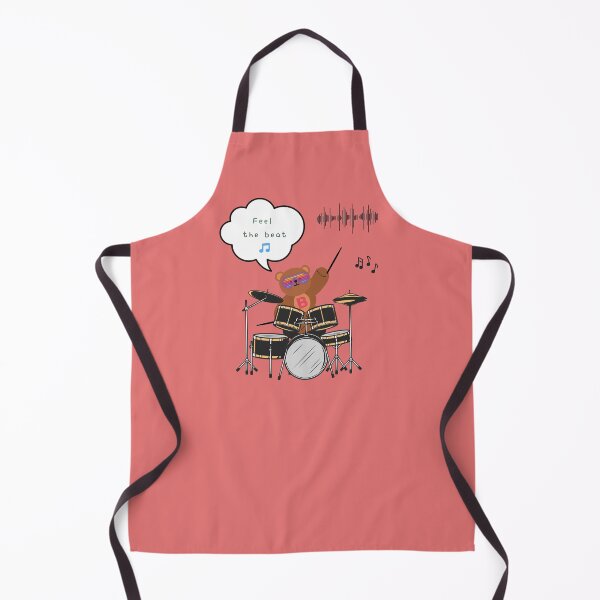 Item preview, Mono bear message – Feel the beat ( Coral Background ) designed and sold by mintmono-studio.