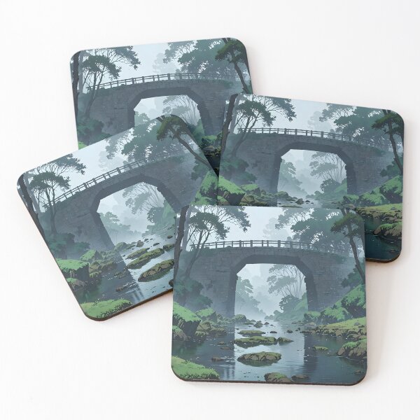 Item preview, Misty River Stone Bridge Tranquil Crossing designed and sold by Ledsor.