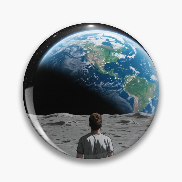 Artikelvorschau, Der Mensch betrachtet die Erde vom Mond aus – Space Art Reflection Poster entworfen und verkauft von Greemo03.
