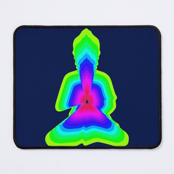 Item preview, budda, light energy, silhouette in yoga pose with a modern graphic echo effect minimalist spiritual design designed and sold by rikyfreestyle.