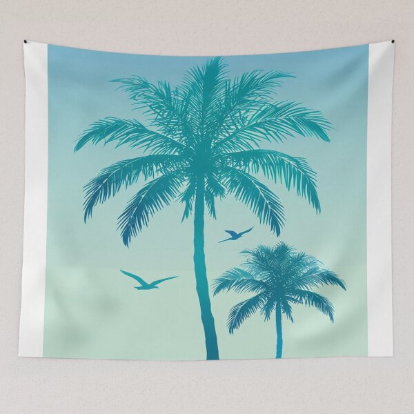 Item preview, Surreal blue palm pattern designed and sold by saly55887.
