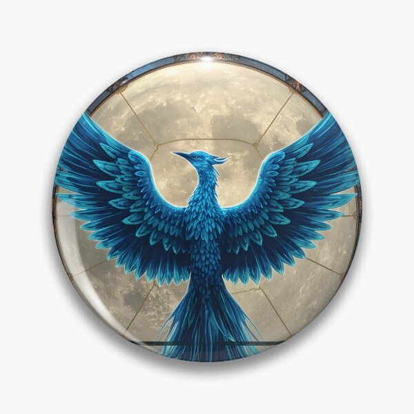 Item preview, Fenix Azul vitral, Criatura mítica, Animal de fantasía designed and sold by The Dream Lab.