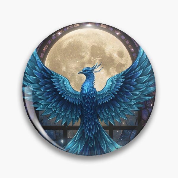 Item preview, Phoenix Blue Stained Glass Night, Mythical Creature, Fantasy Animal designed and sold by The Dream Lab.
