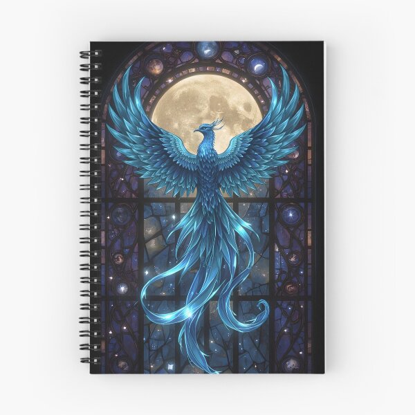 Item preview, Phoenix Blue Stained Glass Night, Mythical Creature, Fantasy Animal designed and sold by The Dream Lab.