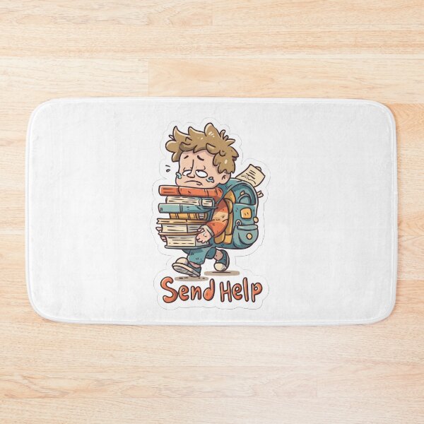 Item preview, Tired student with oversized backpack and books designed and sold by DadGenX.