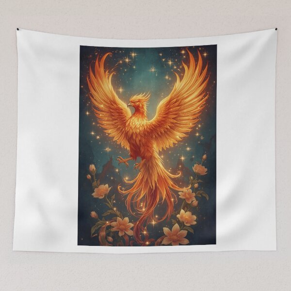Item preview, Phoenix with flowers, Mythical creature, Fantasy animal designed and sold by The Dream Lab.