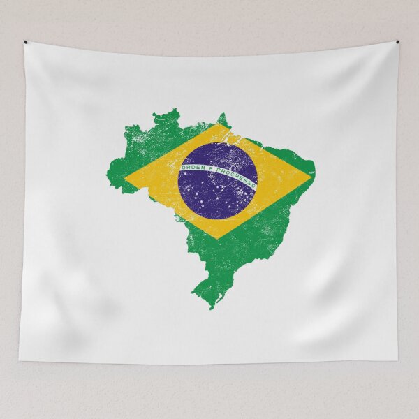 Item preview, Brazil Flag Map tshirt distressed vintage designed and sold by farhanhafeez.