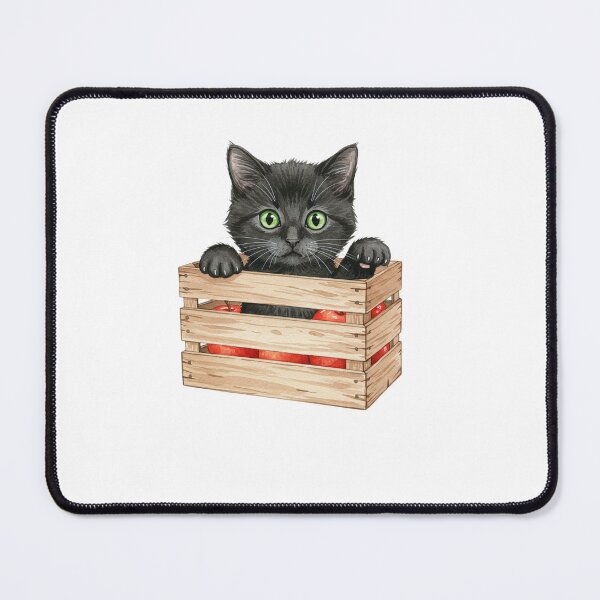 Item preview, Black Cat in Apple Crate Cute Fall Harvest Kitten designed and sold by MOHITSALVI.