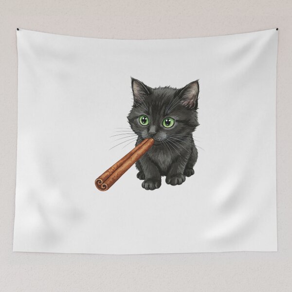 Item preview, Black Cat with Cinnamon Stick designed and sold by MOHITSALVI.