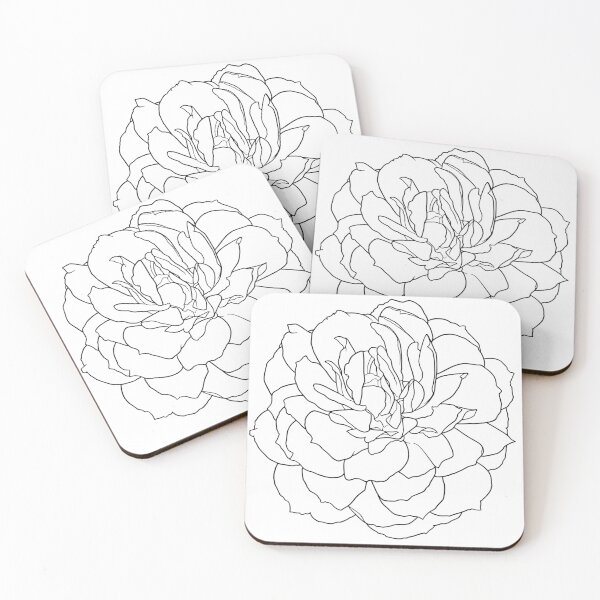 Aperçu de l'œuvre Rose en fleurs - Dessin au trait créée et vendue par A-inProgress.