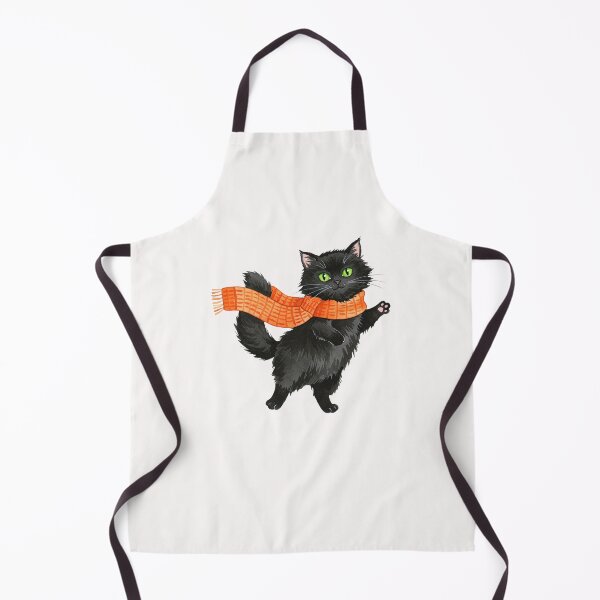Item preview, Black Cat with Orange Scarf designed and sold by MOHITSALVI.