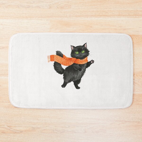 Item preview, Black Cat with Orange Scarf designed and sold by MOHITSALVI.