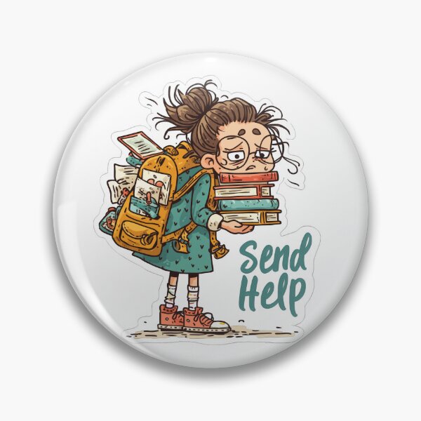 Item preview, Tired student with oversized backpack and books designed and sold by DadGenX.