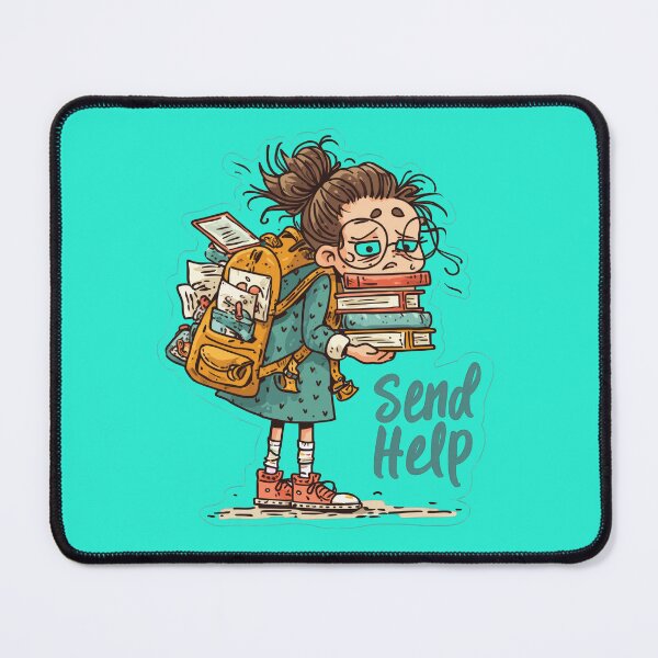 Item preview, Tired student with oversized backpack and books designed and sold by DadGenX.