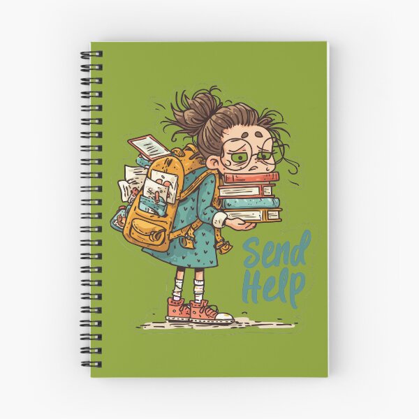 Item preview, Tired student with oversized backpack and books designed and sold by DadGenX.