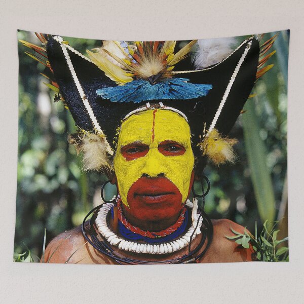 Item preview, Papua New Guinea Breathtaking Yellow-Face Huli Wigman (Photo) designed and sold by DEC02.