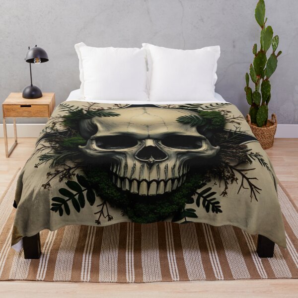 Item preview, Intricately Designed Skull Art with Natural Floral Elements on Aged Paper designed and sold by Rue Market.