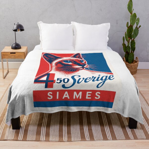 Item preview, Sweden Siamese Cat Stamp Poster designed and sold by retrographics.