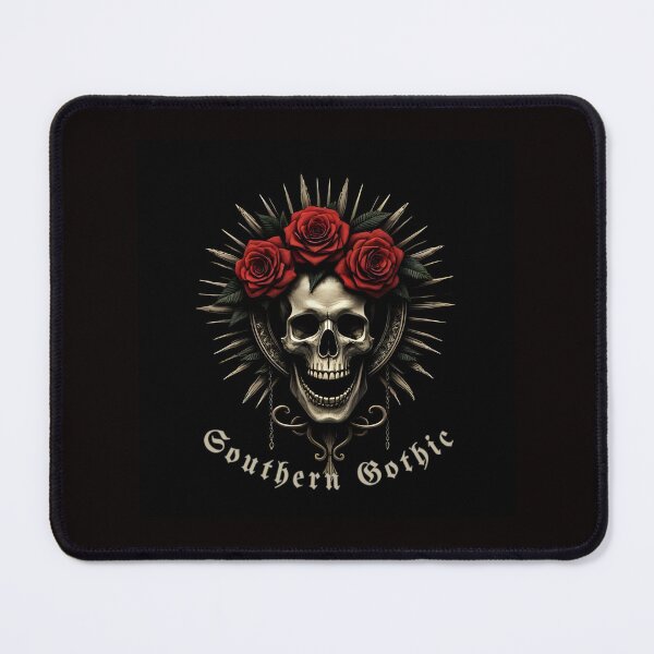 Item preview, Dark Gothic Skull Embraced by Roses on Ominous Background designed and sold by Rue Market.