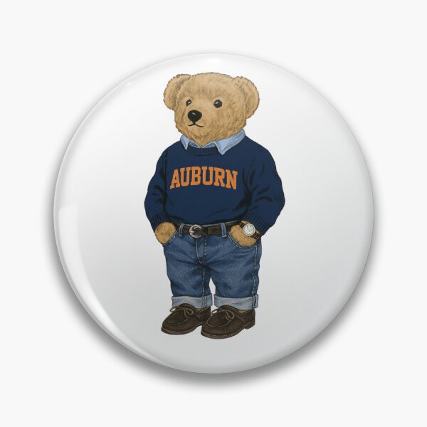 Item preview, Auburn vintage preppy teddy bear  designed and sold by seaysaltcreates.