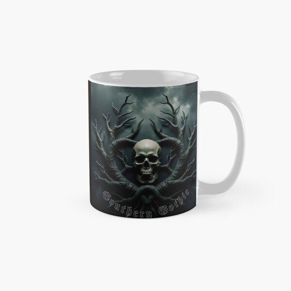 Item preview, Mystical Skull With Dark Tree Branches in a Gothic Atmosphere designed and sold by Rue Market.