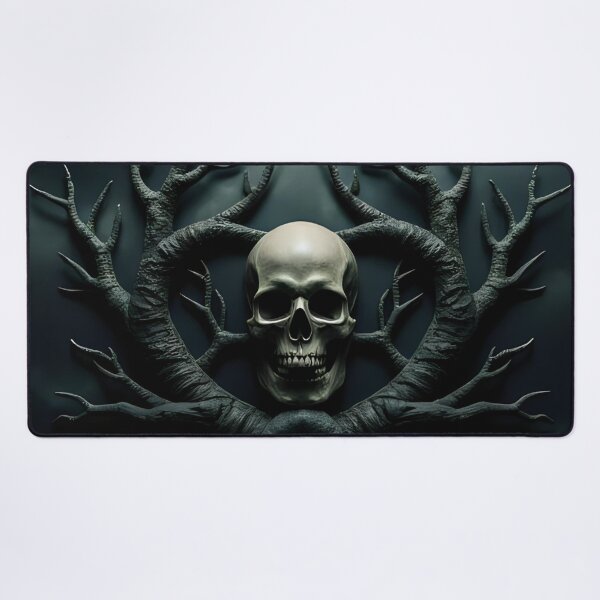 Item preview, Mystical Skull With Dark Tree Branches in a Gothic Atmosphere designed and sold by Rue Market.