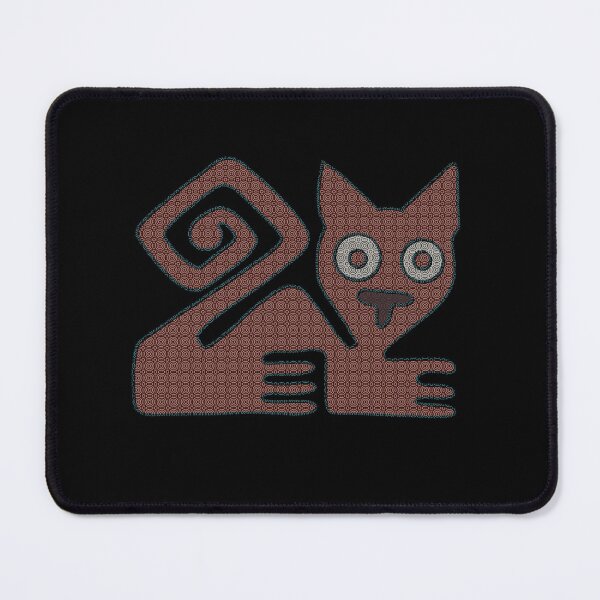 Item preview, Abstract Mexican mosaic tile stone cat flat stamp design designed and sold by DaveDanchuk.