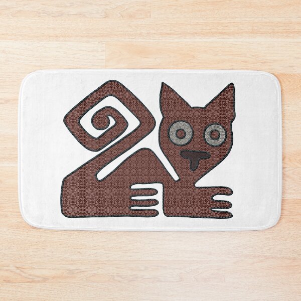 Item preview, Abstract Mexican mosaic tile stone cat flat stamp design designed and sold by DaveDanchuk.