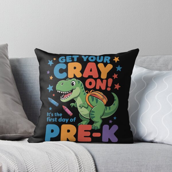 Item preview, Get Your Cray On Pre-K Dinosaur It's The First Day of School T-Rex designed and sold by brynatshop.