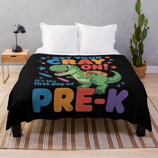 Item preview, Get Your Cray On Pre-K Dinosaur It's The First Day of School T-Rex designed and sold by brynatshop.