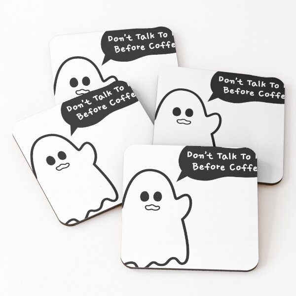Item preview, Don't Talk To Me Before Coffee – Ghost Sticker for Morning Zombies designed and sold by cpop-studio.