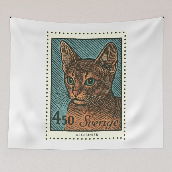 Item preview, Sweden Abyssinian Cat Stamp Poster designed and sold by retrographics.