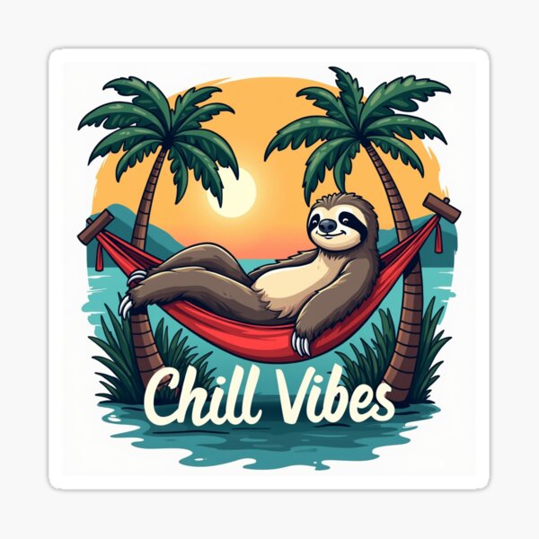 Item preview, Chill Vibes With A Relaxed Sloth designed and sold by CarsForLife34.