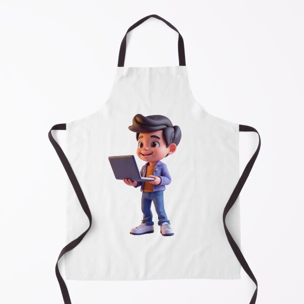 Item preview, Smiling Character Holding an Open Laptop – Modern Work from Home Illustration designed and sold by PrintCreations9.