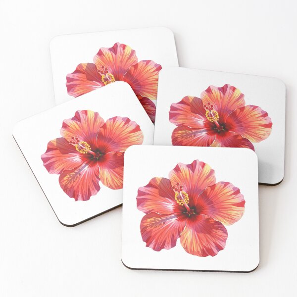 Item preview, Red Orange Hibiscus Blooming Flower  designed and sold by forgenz.