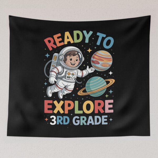 Item preview, First day Kids Welcome back to School Astronaut 3rd grade designed and sold by brynatshop.