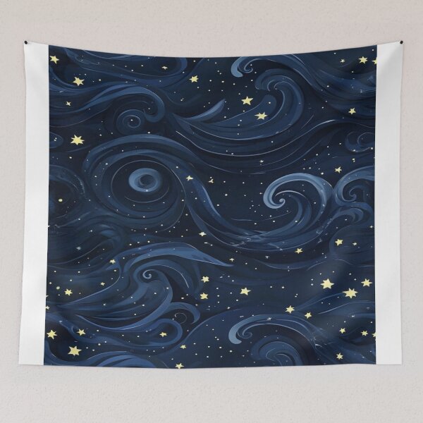 Item preview, Blue waves and twinkling stars designed and sold by saly55887.